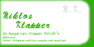 miklos klapper business card